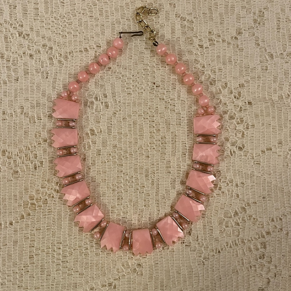 Vintage Pink W. Germany Beaded Necklace